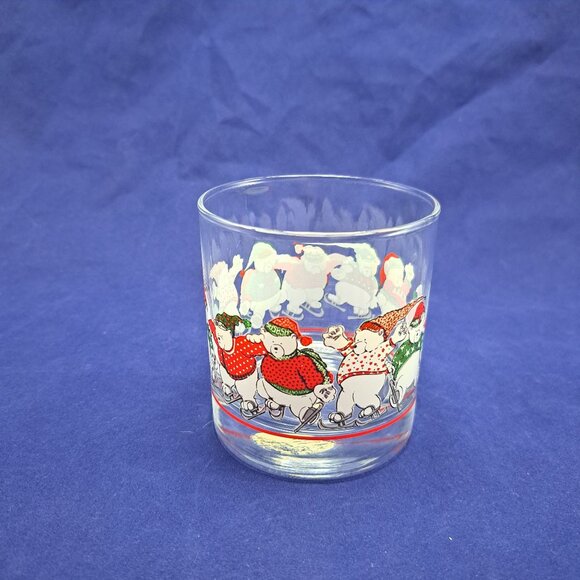 Princess House Christmas Bears Old Fashioned Rocks Tumbler Glass Holiday Decor - Picture 4 of 8
